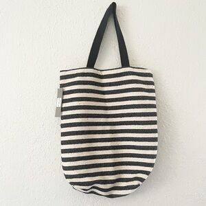 Boho East Of India Woven Beach Eco Stripe Tote Bag NWT